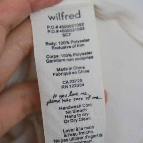 Aritzia Wilfred Franca Front Tie Wrap Epaulette Dress in Cream White Size 6 - Picture 5 of 7